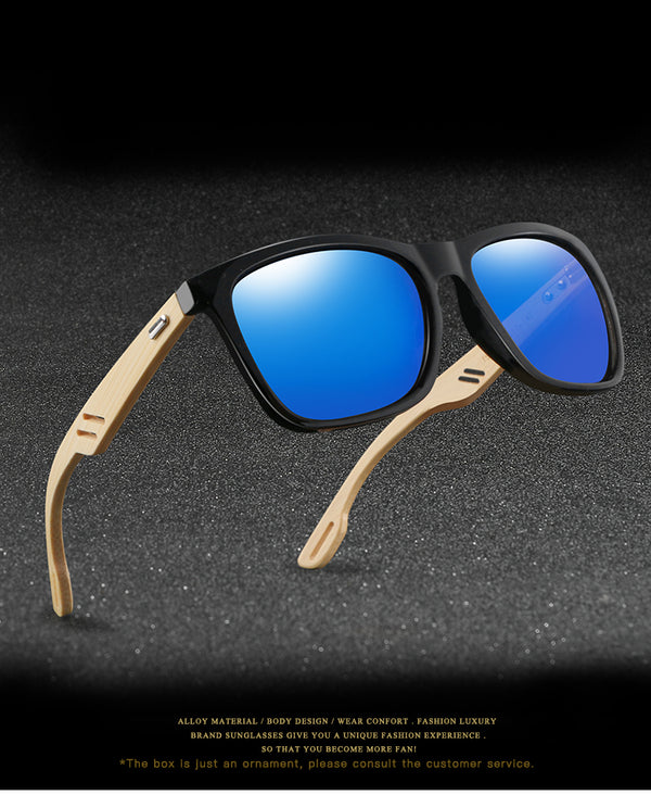 Óculos de sol de madeira colorida masculino feminino quadrado de bambu para mulheres espelho óculos de sol retro de sol masculino 2020 feito à mão