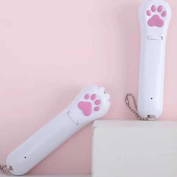 Fantástico Brinquedo Criativo e Interativo para Pets de Estimação, Ponteiro de Luz LED com 5 Padrões (Osso, Pata, Rato, Amor e Peixe), Carregamento USB, Laser Infravermelho