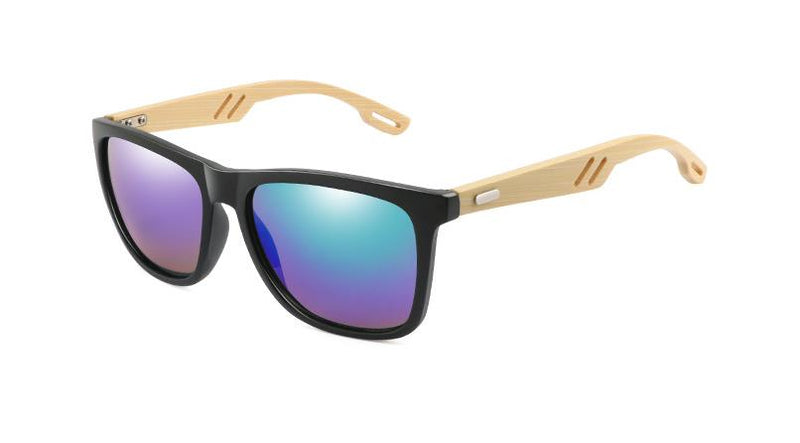Óculos de sol de madeira colorida masculino feminino quadrado de bambu para mulheres espelho óculos de sol retro de sol masculino 2020 feito à mão